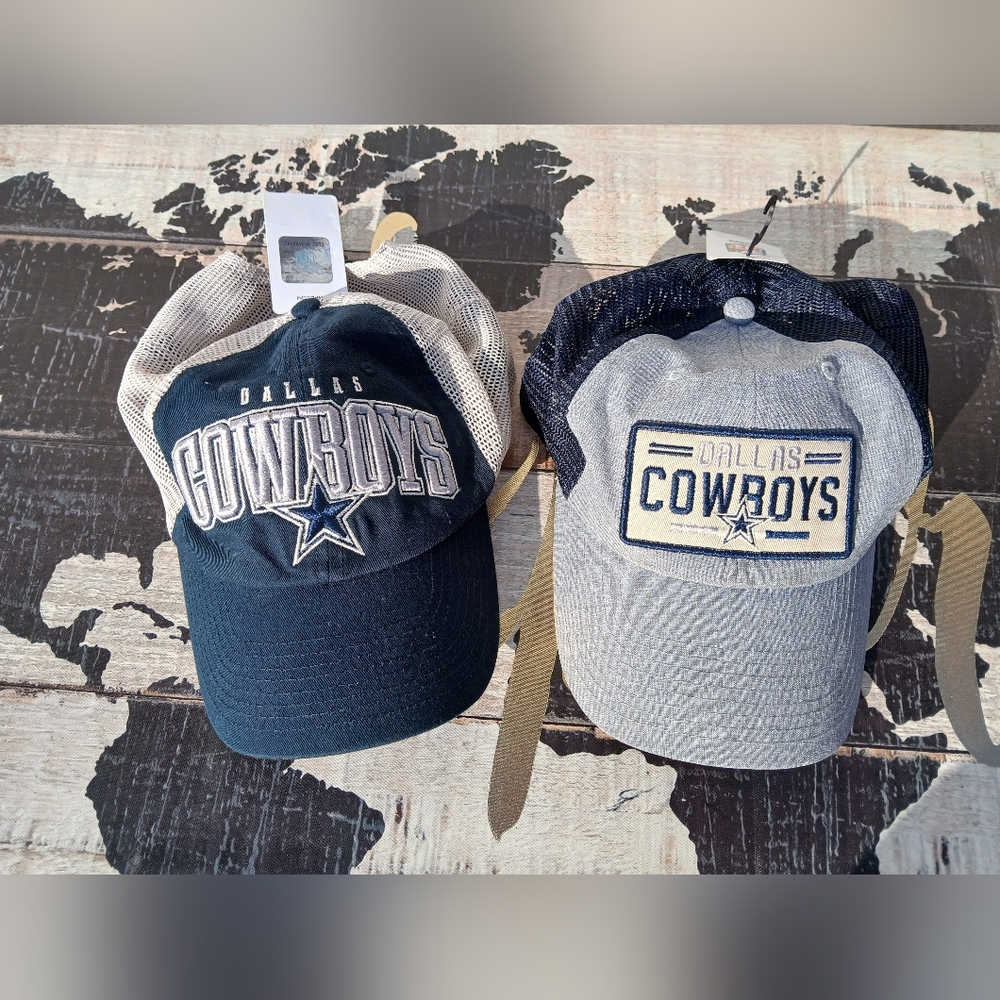 NFL Dallas Cowboys Gray +Navy Blue Hats with Adjustable Straps and Curved Brim